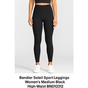 Bandier Soleil Sport Leggings Women’s Medium Black High-Waist BND10312